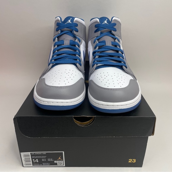Nike Air Jordan 1 Mid Retro “True Blue/Cement Grey” 2023 - Picture 2 of 4